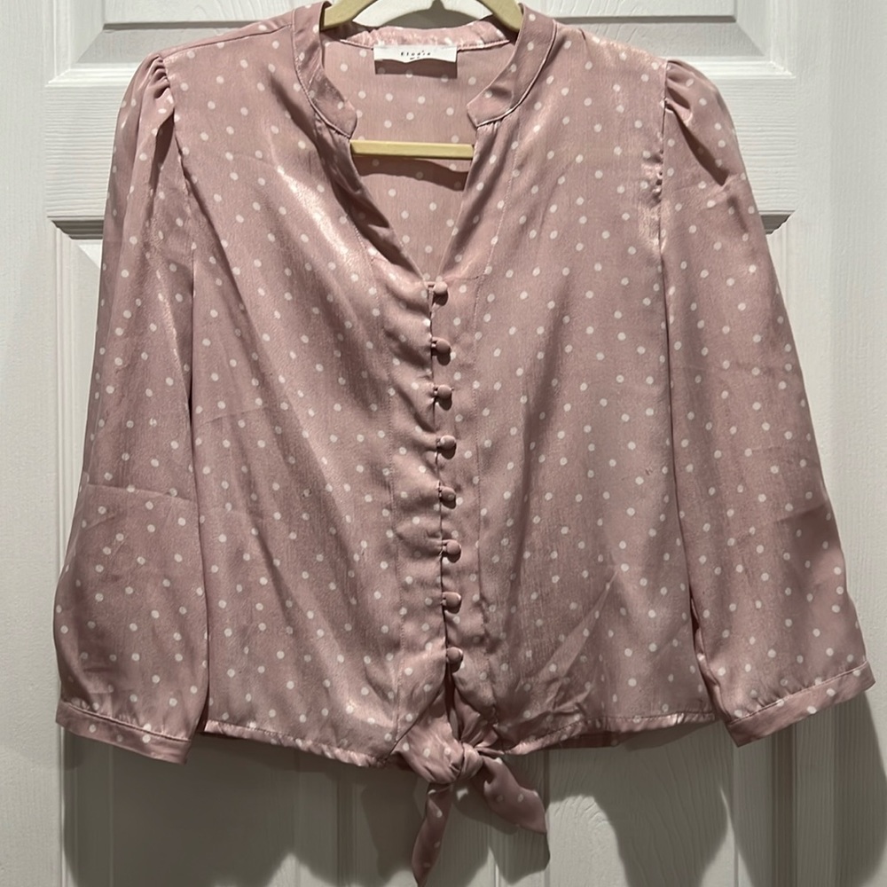 Elodie pink top with white polka dots Nordstrom - Picture 8 of 9